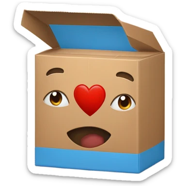 un corazon grande con una caja de carton inteligente   sticker