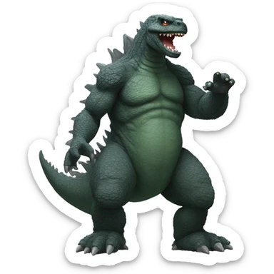Godzilla with big feet sticker
