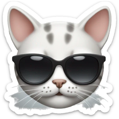 Cat with a sunglass sticker