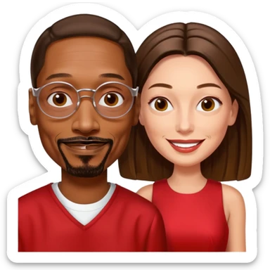  snoop dogg and elon musk in red dress sticker