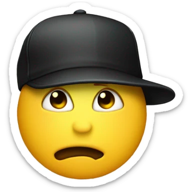 The classic yellow circle face emoji but with a backwards hat and biting his lip like a fuckboy sticker
