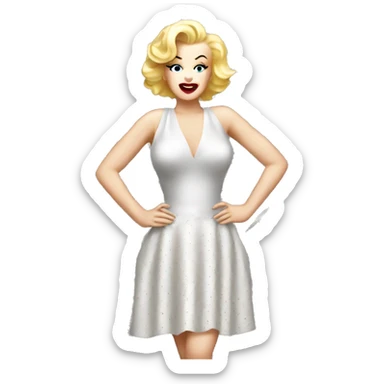 marilyn monroe with dress grate sticker