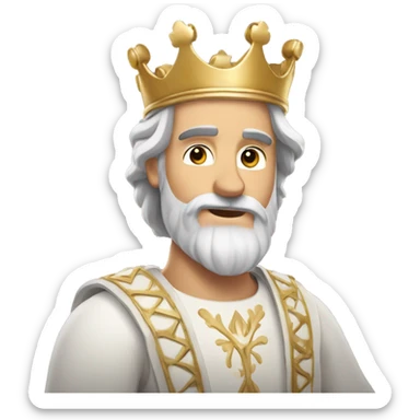 Handsome white bearded king in love sticker