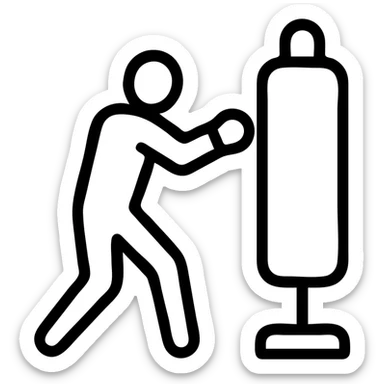 a silhouette of a figure training in the dark, minimalistic and dramatic sticker