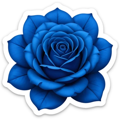 rose shape flower, no stem, now make it a vibrant darker blue color sticker