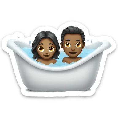 couple in tub sticker