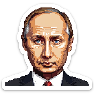 Vladimir Putin face with serious expression sticker