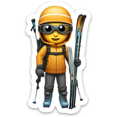 skier wit rifle sticker