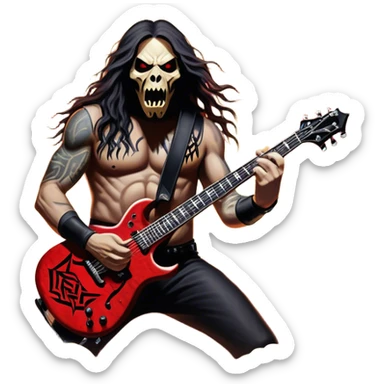 Icon for Heavy Metal: Slayer band on stage during a live concert, with guitars, drums, and intense lighting effects. The atmosphere is charged with energy, and the iconic Slayer logo is visible. Transparent background. sticker