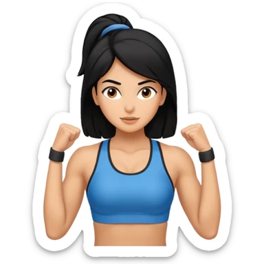 fitness woman black hair spanish pretty sticker