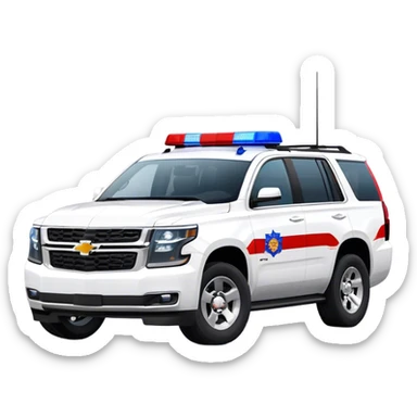 Emergency Response SUV - Chevrolet Tahoe (Model Year: 2021) (Iconic colour: White with red/blue sirens) sticker