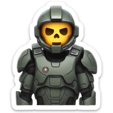 friday 13th and halo combined in a spooky way sticker