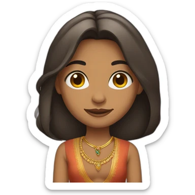 indian girl fair with length hair sticker