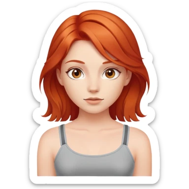 red-haired girl wearing a crop top sticker