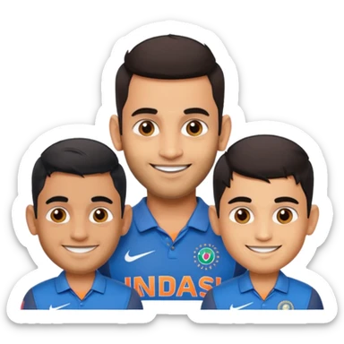 make an imoji with dhoni virat and shubman gill and make it look like them sticker