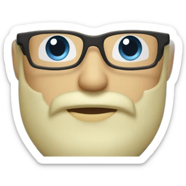 Blond man blue eye glasses beard eat hazelnut sticker