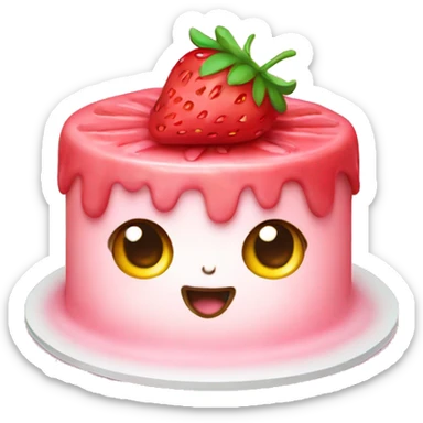 Strawberry cake jelly cat sticker
