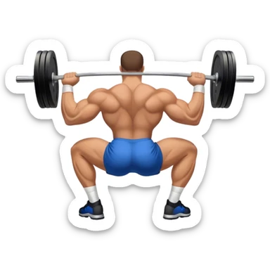 powerlifter bent-over row exercise sticker