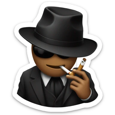 Black hat smoking a cigarette sticker