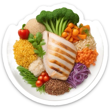 A large plate of healthy food sticker