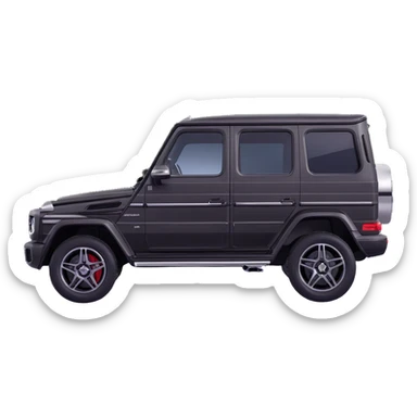 Simplify the Mercedes G-Class emoji by reducing some small details and lines while keeping the overall shape, color, and glossy, realistic style. Retain the side view and the realistic look with glossiness. sticker