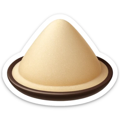vanilla sugar mound, light beige, fine and dry, black or brown specks, soft shadows, 3D clean style, transparent background, optimized for emoji size sticker
