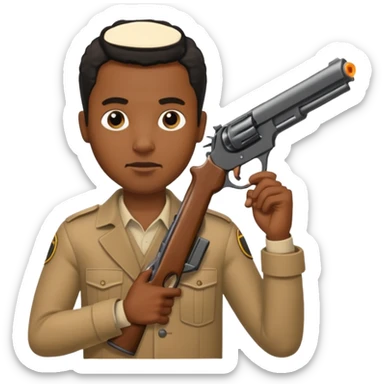 Black guy shooting gun sideways sticker