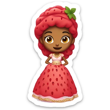 strawberry shortcake in a lehenga  sticker
