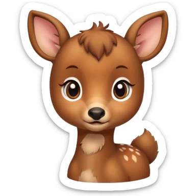 Baby deer with question mark sticker