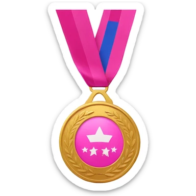 Gold medal pink  sticker