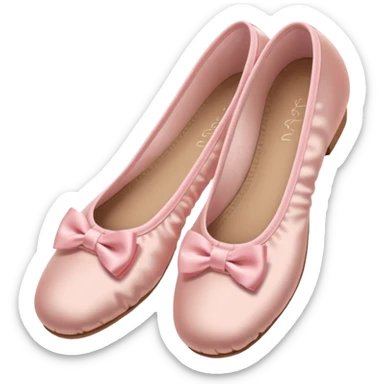 light pink ballet shoes with bow tie straps, simple and cute, suitable for emoji or icon sticker