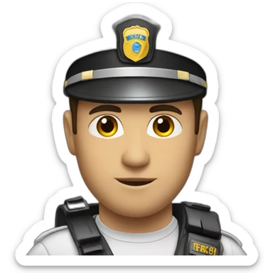 Handsome brunette security guard sticker