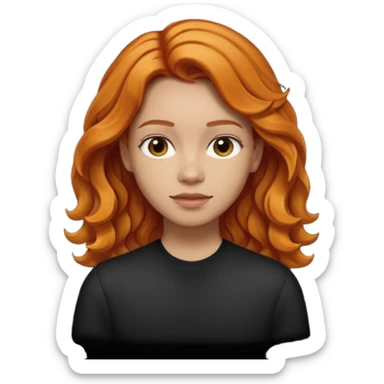 Make a ginger with kinda wavy hair go into a ginger with black in the underneath of the hair with straight hair  sticker