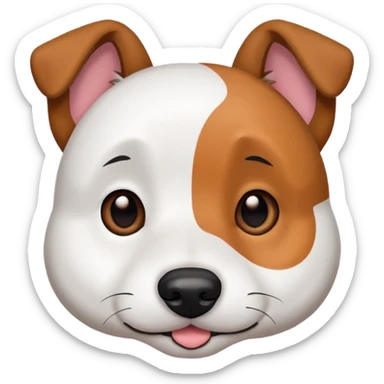 Vit strävhårig jack russel med brun/svarta öron sticker