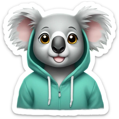 Koala wearing a hoodie sticker