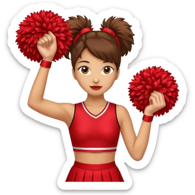 create a tall female cheerleader with pom poms sticker