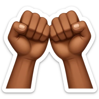 Two fists crossed over like being handcuffed just without the cuffs in an upward and downword motion sticker