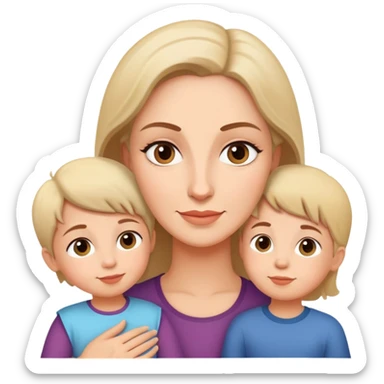 Mom with kids  sticker