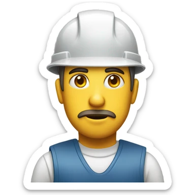 Skeptical factory worker sticker