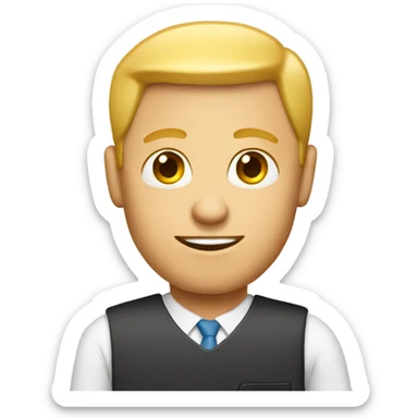 White man holding a resume sticker