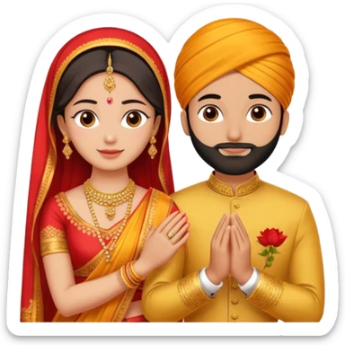 Two hands in a engagement..One hand of groom and one hand of bride. Bride dress - red/yellow saree. groom- light orange punjabi sticker