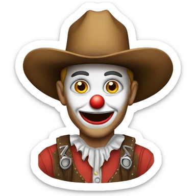 Cowboy clown  sticker