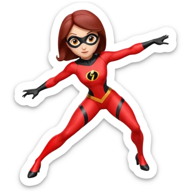 Isolated, detaile illustration of the most incredibly adorable superhero Elastigirl
figurine imaginable, toy style. sticker
