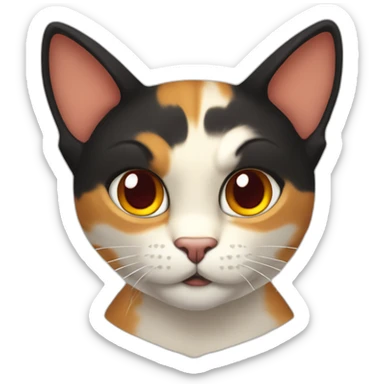 Halloween Meowscles is a buff anthropomorphic calico  cat  he has a shadow design with black  jeans and red crimson  eyes sticker