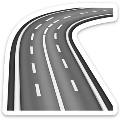 "iOS style road emoji, gray with visible lanes, no background" sticker