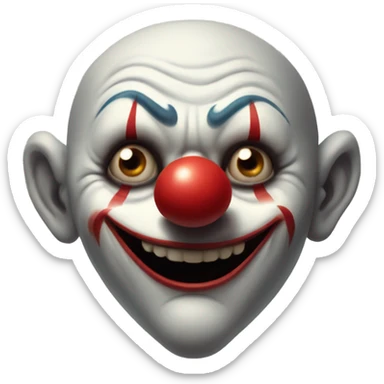 Creepy clown with creepy eyes  sticker