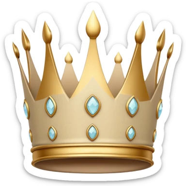 White and pastel beige crown sticker