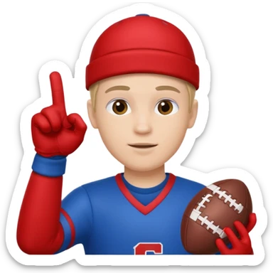  #1 glove first finger up football fan in blue (#00A3E0) and red (#F9423A)  sticker