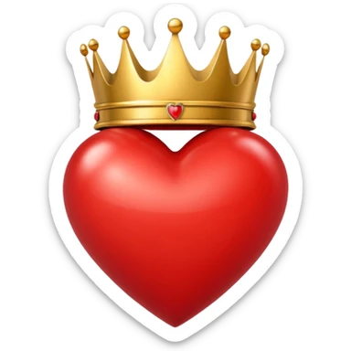 Corazon rojo con corona sticker