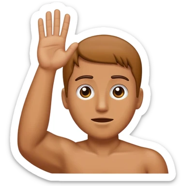 raise your hand as if to say I don't know sticker